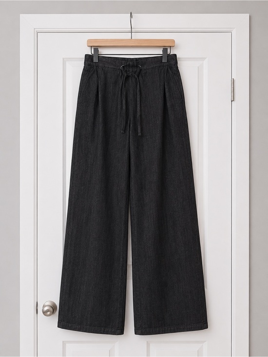 Maeve Denim - Maeve Black Wide-Leg Belted Jeans Sz 29